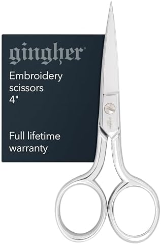 Gingher 4" Straight Embroidery Scissors to Cut Fabric & Needlework