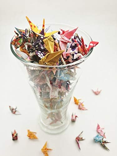 100 Origami Paper Crane Washi Paper Origami Crane Different patterns Japanese Print Made of 3.81cm 1.5 inches for Wedding decor Origamipolly (Pack of 2)