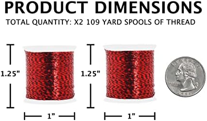 Mandala Crafts Metallic Red Embroidery Floss for Sewing, 218 Yard Spool