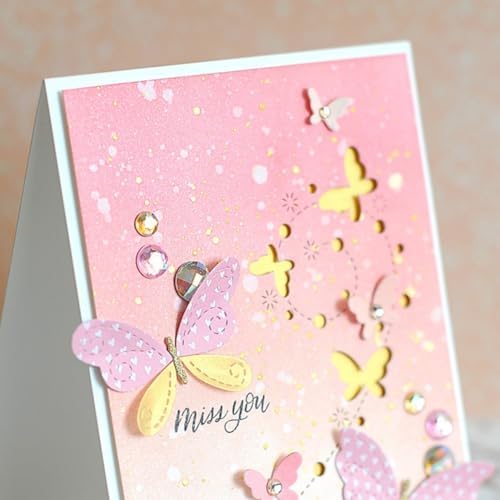 Scrapbooking Die-Cuts, Layer Frame Net Set Metal Cutting Dies for Card Making, Paper Craft Template, Background Embossing Stencils, DIY Album Décor (Butterfly Lace-5.2x11.7cm)