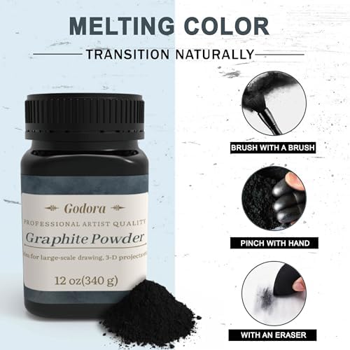 Artist Graphite Powder for Drawing and Shading, 12 Oz