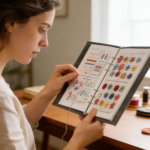 2026 New Embroidery Book Kit Embroidery Book Including a Complete Toolkit and Instructional Tutorial Embroidery Kit for Beginners and DIY Craft Lovers (1 Piece Set)