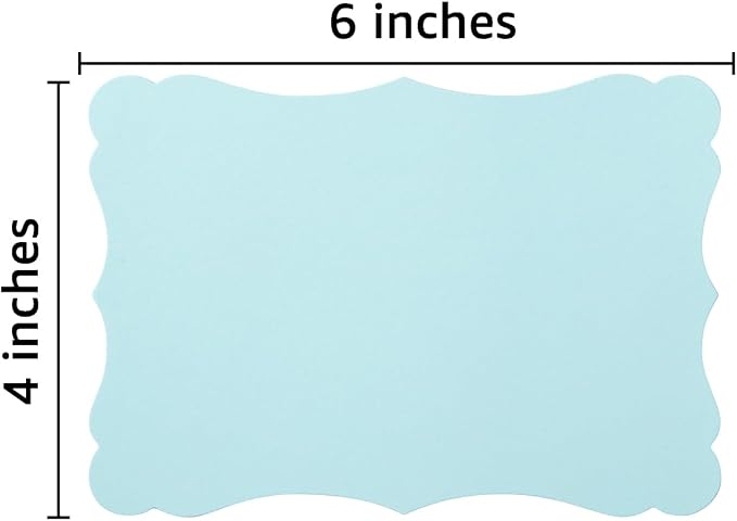 50 Pack Blank Kraft Greeting Cards, Light Blue, 4x6IN