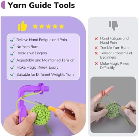 Crochetobe Crochet Tension Tool for Beginners, 3 in 1 Crochet Tension Ring