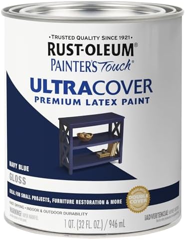 Rust-Oleum Brush On Paint Painter's Touch Latex, Gloss Navy Blue