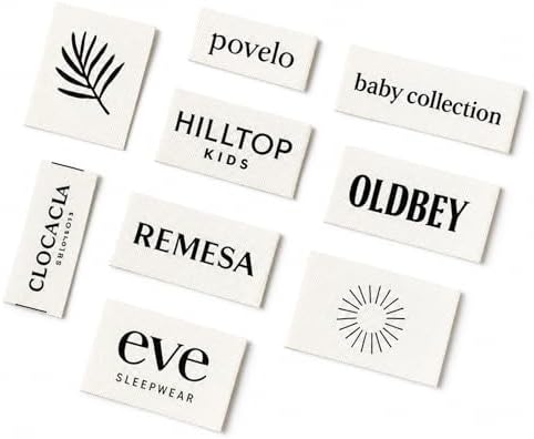 Custom Cotton Tags for Handmade Items, Personalized Sewing Labels for Quilting & Knitting, Handmade & Crafts, Clothing Name Tags with Logo, 100% Cotton, Machine Washable, 40×50mm (Cotton Tag)