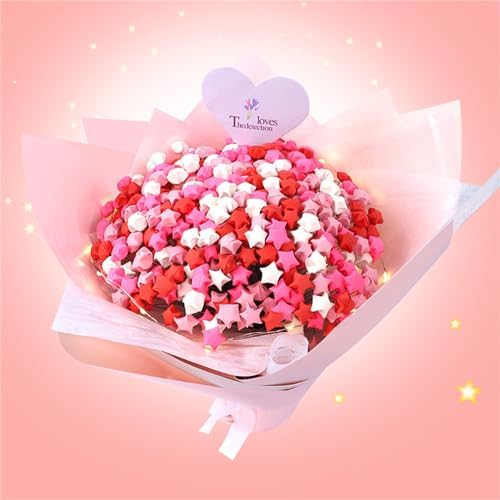 2160 Sheets Origami Star Paper 4 Red Color Strips Double Sided Lucky Star Decoration Folding Paper for DIY Hand Art Crafts, Teaching Supplies (Red-2160 sheets)