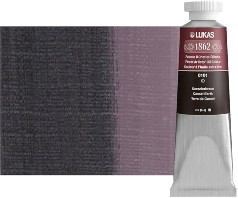 Lukas 1862 Professional German Oil Paint, Cassel Earth 37 mL - w/Beeswax & Non-Yellowing Sunflower Oil, Short Drying Time, Smooth, Outstanding Lightfastness