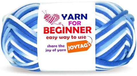 50g Rainbow Beginner Crochet Yarn for Crocheting and Knitting Multicolor Cotton Crochet Yarn for Beginners Easy Yarn for Beginners(Blue Tone)