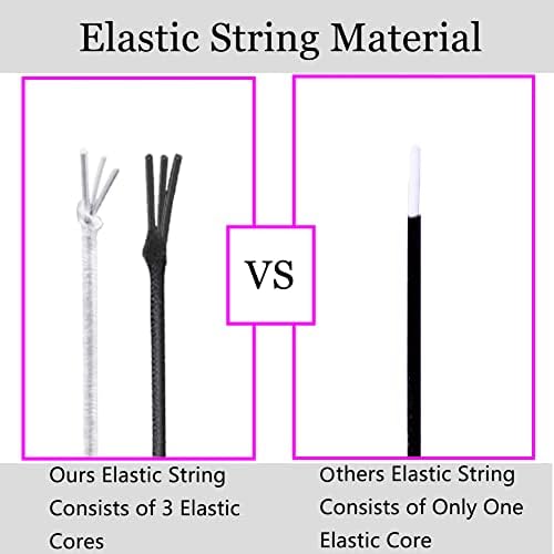 LUSTEMBER Stretchy String for Bracelets, 4 Rolls 1 mm Sturdy Elastic String Elastic Cord for Jewelry Making, Necklaces, Beading (2 Black+ 2 White) (Pack of 3)