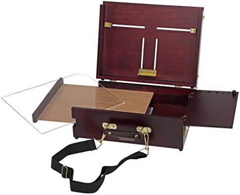 Soho Urban Artist Scout Pochade Box for Plein Air Painting Easel with Storage, Lightweight & Portable, Mahogany Finish