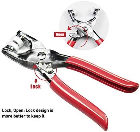 CHEPULA Craftsmanship DIY 200 Sets Metal Snaps Buttons with Fastener Pliers Press Tool Kit for Sewing and Crafting (10 Colors,9.5mm) (Hollow)