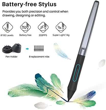 HUION Inspiroy H1060P Graphics Drawing Tablet, 10 x 6.25 in, 12+16 Hot Keys