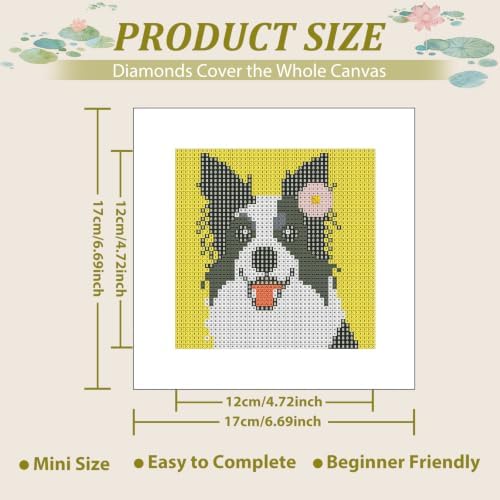 12 Pcs Small Diamond Art Kits Dogs Animals Diamond Art Kits for Adults