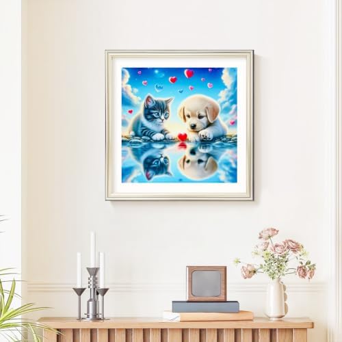SJUTOUCI Cat and Dog Diamond Art Kit for Adults, Diamond Painting