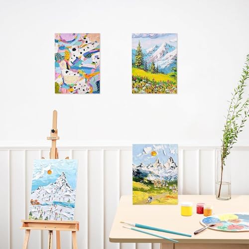 12x16 Canvas for Painting - Artist-Grade Blank Canvases Boards & Panels, Premium White Flat Canvas Bundle for Adults (6 Pack)
