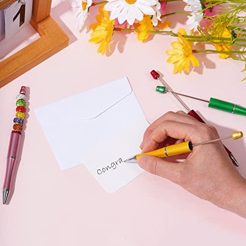 30Pcs Beadable Pens Beaded Ballpoint Pens Bulk for DIY Writing Bright