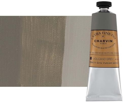 Charvin Extra Fine Oil Paint, Vulcain Grey 60 mL - Triple-Milled, Rich Texture, Poppy Oil-Based, Light-Fast, Handmade, Archival Quality