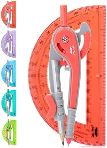 Mr. Pen- Geometry Compass and Protractor Set, 6 Inch Compass