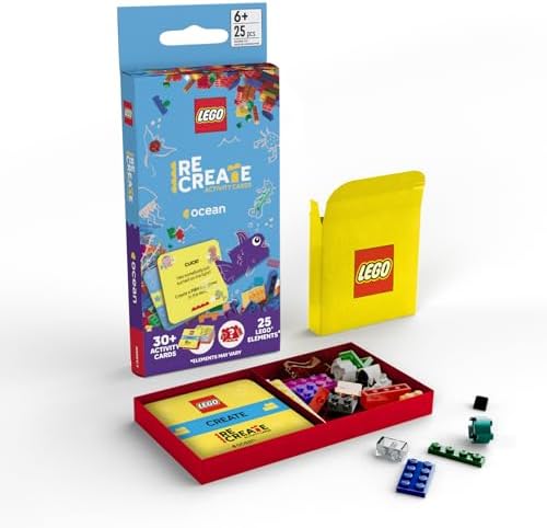 LEGO Recreate Activity Cards – Ocean | Imaginative Building Game with 30+ Activity Cards & 25 LEGO Elements | Ages 6+ | Screen-Free Creativity