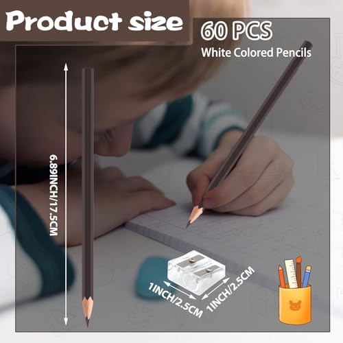 60 Pack Bulk Brown Colored Pencils for Kids, Pre-sharpened Art Pencils Back to School Supplies Set, Drawing Sketching Pencils for Students, Teachers, Classroom