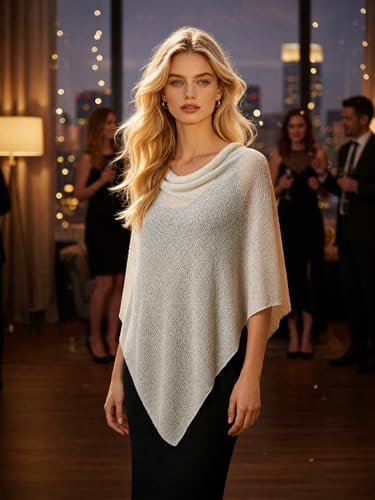 MAKABO Women's Off Shoulder Mesh Knit Cover Up Summer Beach Asymmetrical Vacation Bolero