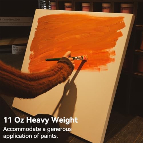 PHOENIX 18x18 Inch 2 Pack Gallery Canvas - 1.5 in Thick Large Square Canvases for Painting - Deep Edge 100% Cotton 11 Oz. Gesso Primed White Blank Professional Canvas Oil & Acrylic Paints