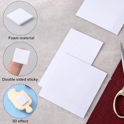 Joez Wonderful 4 Sheets Foam Adhesive Squares, 0.63in & 0.24in, White