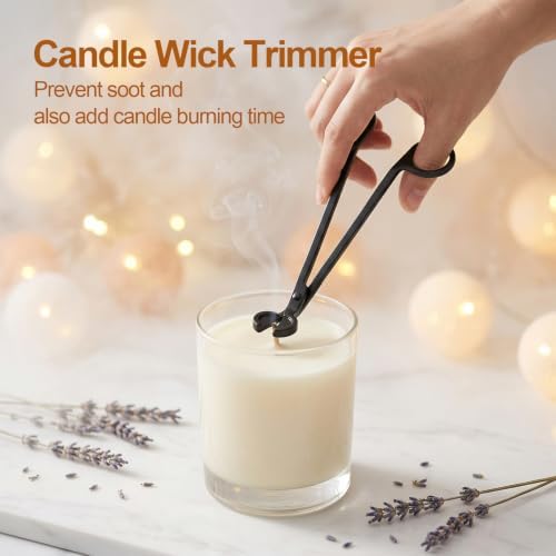 tifanso 4-in-1 Stainless Steel Candle Care Kit for Candle Lovers, Black