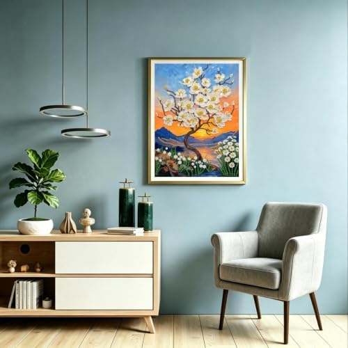 Flower Diamond Pearl Painting Kits for Adults Beginner,Diamond Dots 12X16In
