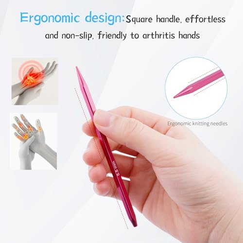 WAZAIGUR Square Ergonomics Circular Interchangeable Knitting Needles Set