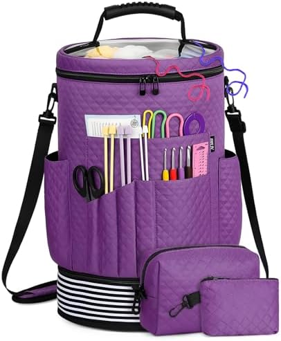 Crochet Yarn Knitting Bag 3PCS Expandable Large Yarn Storage Organizer Bag