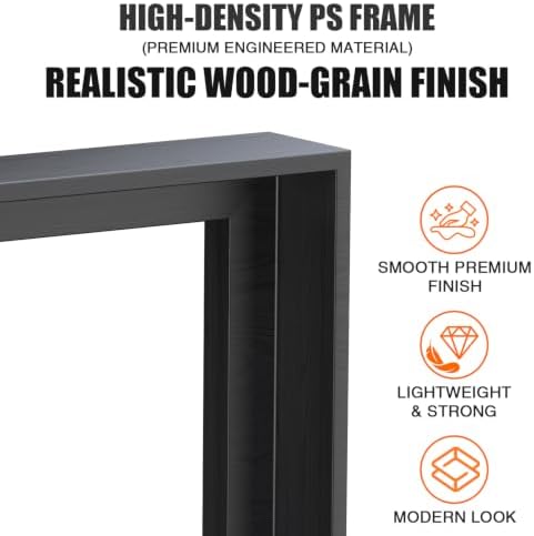 Canvas Floater Frame for 1”–1.25”Deep Gallery Wrapped Canvas, Wood-Look Floating Frame Wall Artwork for Oil Paintings, Gallery Bedroom, Living Room, Studio, Made in USA (Black,8x12)