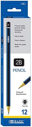BAZIC PRODUCTS #2B Wood Pencils, 12 Count, for Drawing