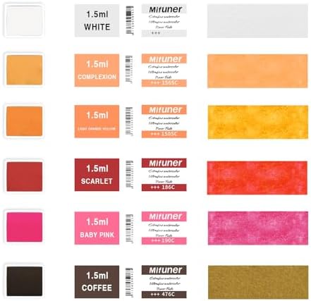 Mini Portable Handmade Artist Watercolor Paint,6 Colors Solid Watercolor