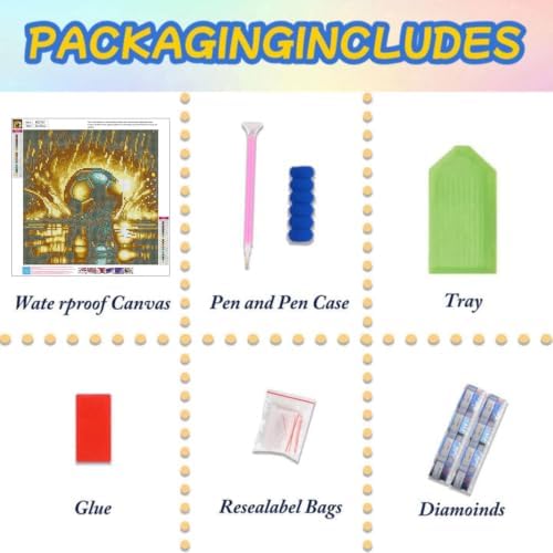 Lophomie Diamond Art Kits for Adults, 5D Diamond Painting Kits 14x14 in