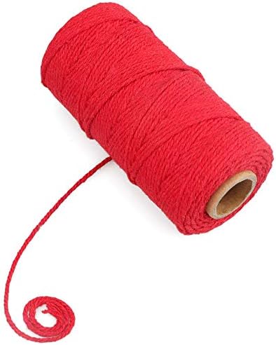 jijAcraft Red Twine String, 328 Feet Valentine's Day Bakers Twine String, 2MM Heavy Duty Packing String for Valentine's Day DIY Crafts, Present Decoration, Gift Wrapping, Craft Wrapping