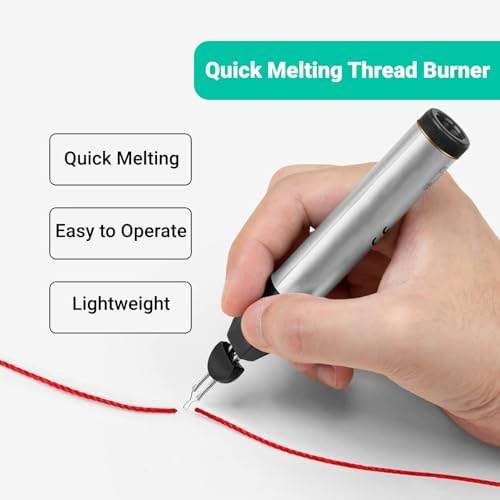 Thread Burning Tool Instant Heat Pen for Melting and Trimming Frayed Threads Sewing Beading Crafts with Safety Cap