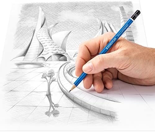 Staedtler Mars Lumograph 2H Graphite Art Drawing Pencil, Medium Hard, Break-Resistant Bonded Lead, 12 Pack, 100-2H