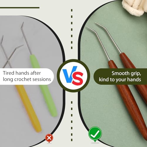 Wuadua 1Pcs Knitting Loom Hook, Ergonomic Crochet Hooks for Knit Picker