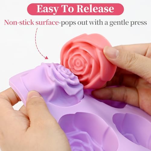 Rose Silicone Mold, 2 Pack Rose Chocolate Molds 24-Cavity