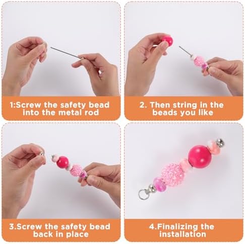 WLLHYF 70pcs Blank Beadable Keychain Bars Metal DIY Bead Keychain Bar Charms Sliver Removable Pendant Making Kit Supplies for DIY Gift Jewelry Craft Project Accessories