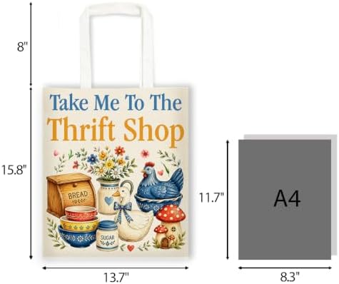 Canvas Tote Bag Gifts for Women Music Dance Sewing Lovers, Double-Sided Print Bags