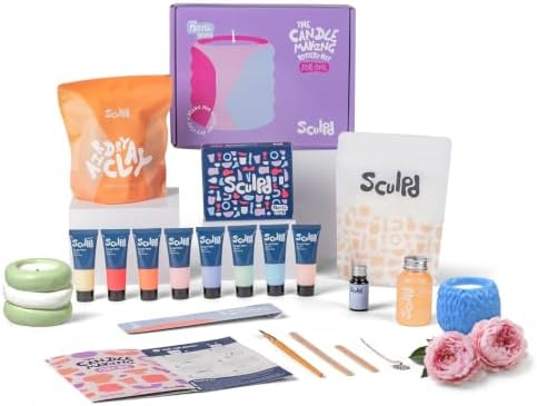 Sculpd Candle Making Kit, 1 Candle, Peony Rose Fragrance, Pastel Tones