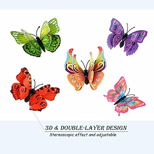 OPSEAM 3D Butterfly Wall Decor Butterfly Decorations Stickers with Magnets | 48 PCS Colorful,12 Styles Double Layer Butterfly for Classroom Decoration,Locker Refrigerator, Reusable,Waterproof