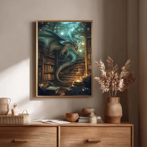 CRZMODE Dragon Paint by Numbers Kit for Adults, Dragon Paint by Numbers for Adults, Acrylic Painting Crafts for Home Decor Gift (16x20inch)