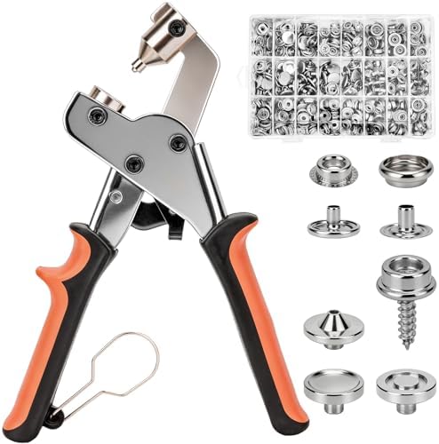 GRENTOOL Snap Fastener Tool Kit with 100 Sets 15mm Boat Cover Snaps