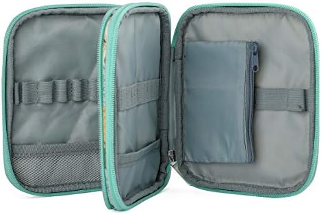 Crochet Hook Case, Zipper Storage Organizer Bag with Web Pockets for Crochet Needles/Knitting Accessories/Crochet Hook Kit Tools, Lightweight, Easy to Hold