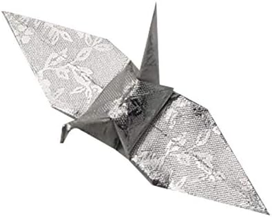 100 Origami Paper Sheets Paper Pack Silver Foil Flower Pattern 3x3 inches for Folding, paper craft, Origami cranes, Origami Decoration, Scrapbook