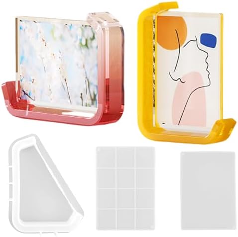 Photo Frame Resin Molds, Picture Frame Silicone Molds with Stand Holder, DIY Picture Frame Display Unique Crafts Making Resin Art Mold for Table Home Decor Personalized Handmade Gifts